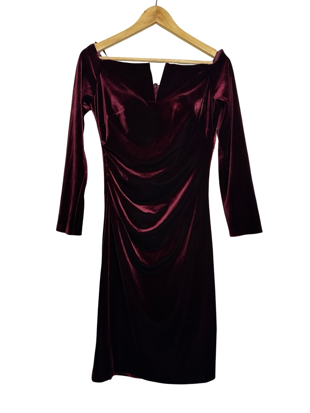 Xscape Burgundy Velvet "Jody" Cocktail Formal Party Dress Size 8 - Picture 2 of 6